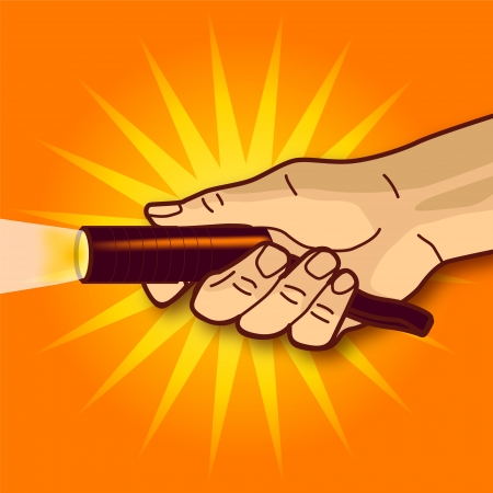 Hand and a flashlightのイラスト素材