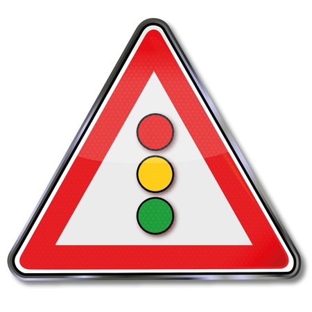 Warning road sign lightsのイラスト素材