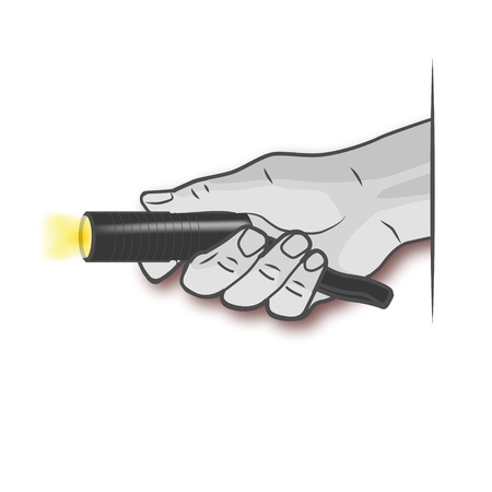 Hand and a flashlightのイラスト素材