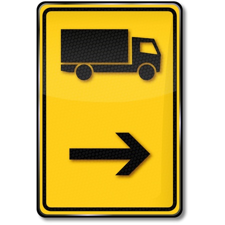 Road sign truck diversionのイラスト素材