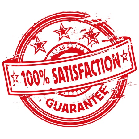 rubber stamp guarantee and 100  satisfactionのイラスト素材