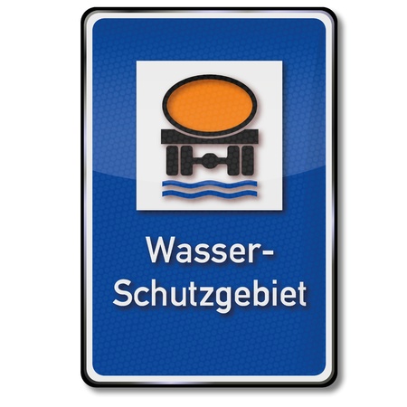 Traffic sign water protection areaのイラスト素材