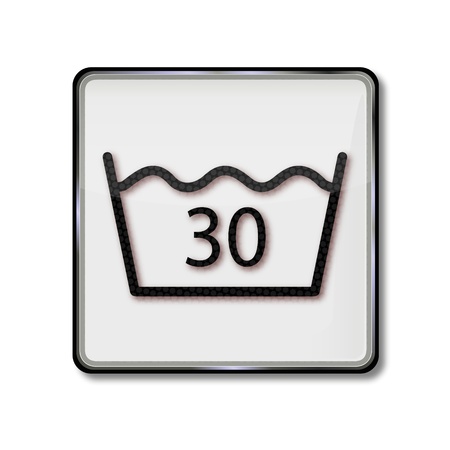 Textile care symbol Machine wash 30 degreesのイラスト素材