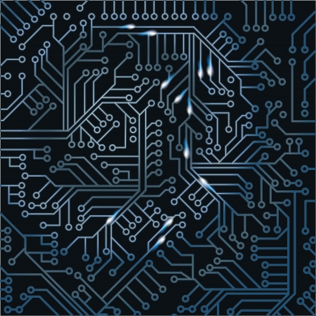 Dark computer board with wiringのイラスト素材