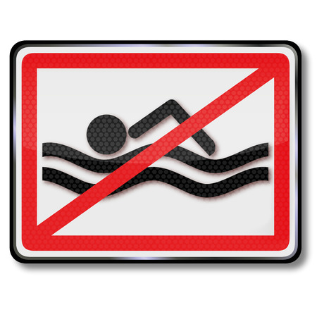 No swimming signのイラスト素材