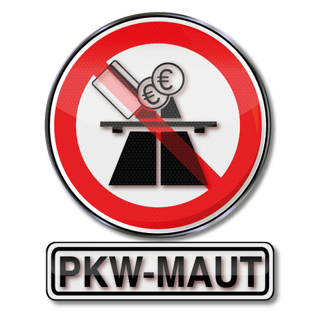 Prohibition sign car tollのイラスト素材