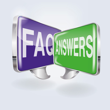 Bubbles with FAQ and answers のイラスト素材