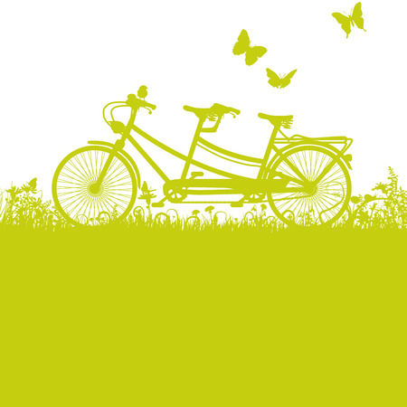 Bicycle and tandemのイラスト素材