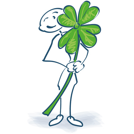Stick figure with shamrockのイラスト素材