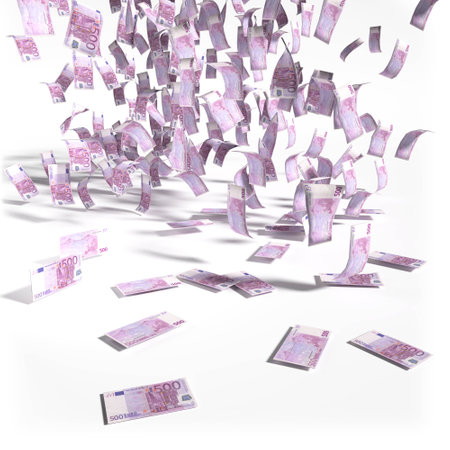 Money rain of 500 euro bills Money rain of 500 euro bills