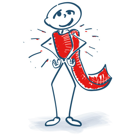 Stick figure as a heroのイラスト素材