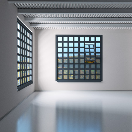 Industrial building with industrial windowの写真素材