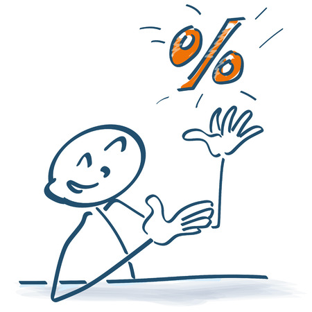 Stick figure with percentageのイラスト素材