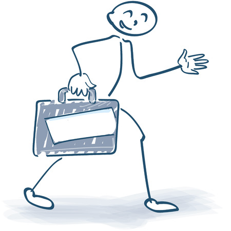 Stick figure with suitcaseのイラスト素材