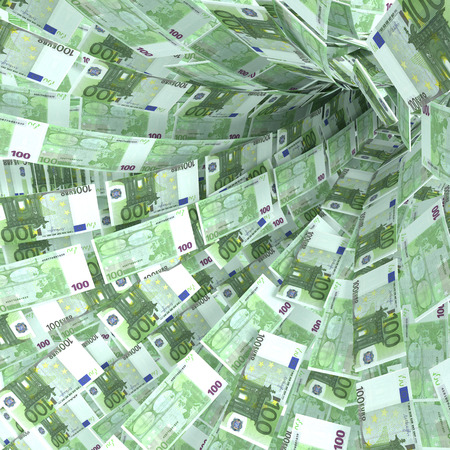 Money vortex of 100 euro notesの写真素材