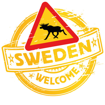 Rubber stamp welcome to Swedenのイラスト素材