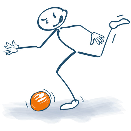 Stick figure with a soccer ballのイラスト素材