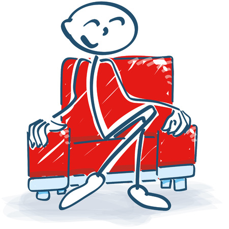 Stick figure with in a armchairのイラスト素材
