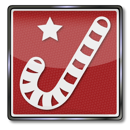 Sign with candy caneのイラスト素材