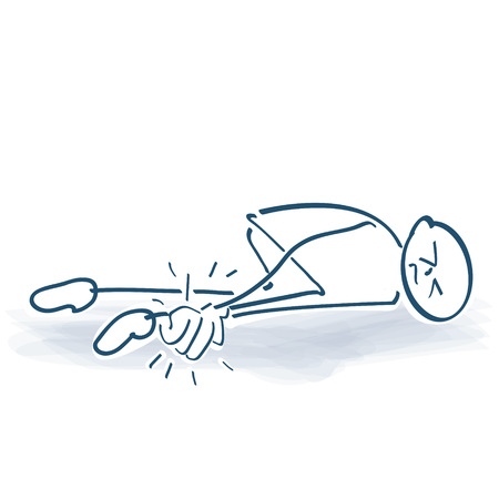 Stick figure with a heavy injuryのイラスト素材