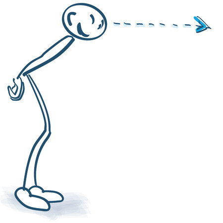 Stick figure looks a little bit closer and investigationのイラスト素材