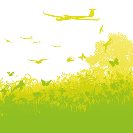 Glider flying in the airのイラスト素材