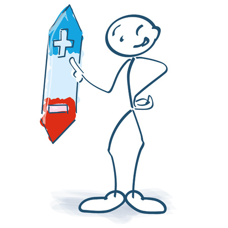 Stick figures with plus or minusのイラスト素材
