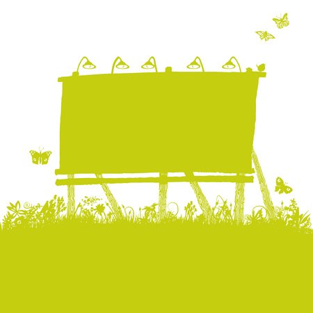 Old billboard in the nature Vector illustrationのイラスト素材