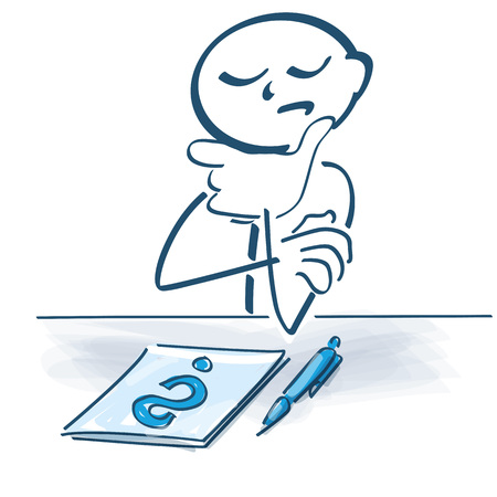 Stick figure with leaf of paper and billのイラスト素材