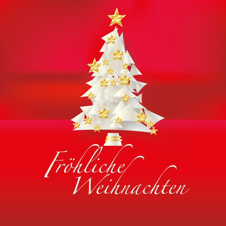 Christmas tree with a merry christmasのイラスト素材