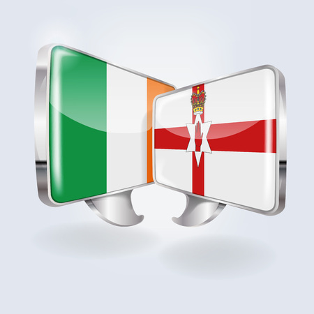 Speech bubbles with Ireland and Northern Irelandのイラスト素材