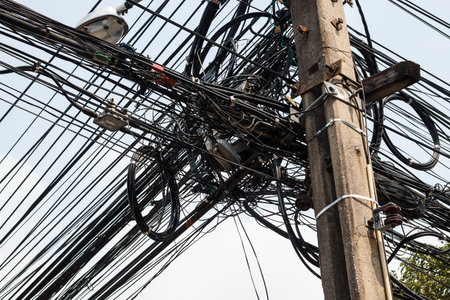 Power lines tangled mess