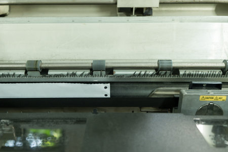 Old dirty dot matrix printer, close upの写真素材