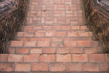 Top view ancient stairs at temple in Ayutthaya, Thailandの写真素材