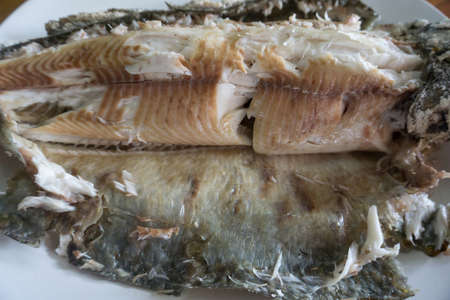 Salt-Crusted Grilled Fish, healthy food in Thailandの写真素材