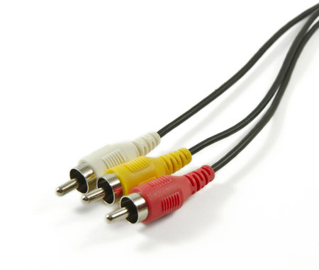  	Audio jacks isolated on a white background