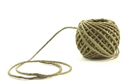  	Hemp twine hank isolated on a white backgroundの写真素材