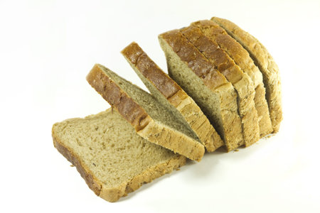 	Bread slices isolated on white background