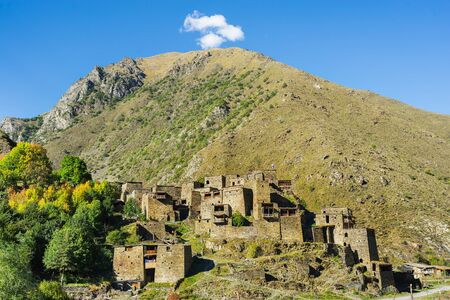 Khevsureti, Georgia country. Old Fortress in mounting village Shatili.の写真素材