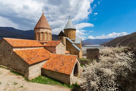 Ananuri in Georgia, fortress with orthodox monastery and church.の写真素材