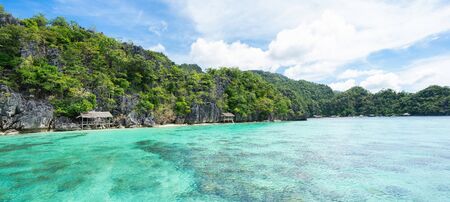 Landscape of tropical island. Coron, El Nido, Philippines. Banner.の写真素材
