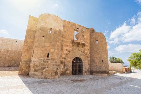 Main entrance gate of Aqaba Fortress, Mamluk Castle located in Aqaba city, Jordanの写真素材