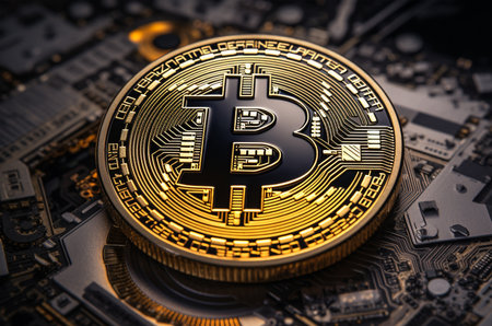bitcoin coin. Cryptocurrency. new technologies. Generative AIの素材