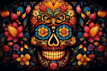 Day of the Dead pattern, remembering the departed. Generative AIの素材