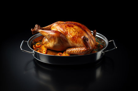 Thanksgiving and the Harvest Feast. Minimalistic roasted turkeyの素材