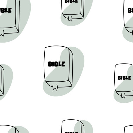 Seamless pattern Doodle baptism. bible. Christianity and Catholicism. Book of Faithのイラスト素材