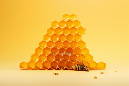 honey comb. Bees, wasps. Generative AIの素材