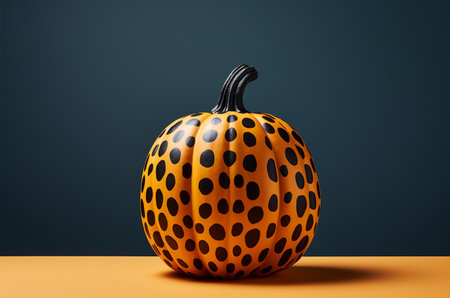 Pumpkin with leopard design. pumpkin spots. Generative AIの素材