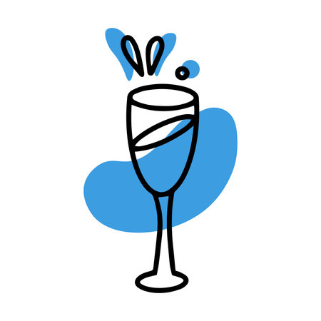 Blue liqueur doodle. Drink for Hanukkahのイラスト素材