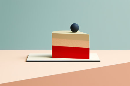 Abstract piece of cake with blueberries. Generative AIの素材